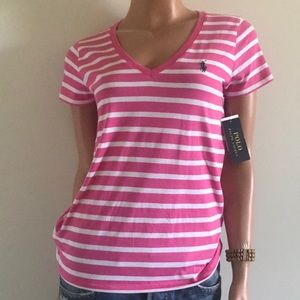 POLO RALPH LAUREN WOMEN’S T-SHIRTS V-NECK NWT